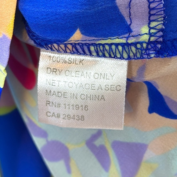 Yumi Kim - women’s 100% silk Liz Romper blue zean floral print 3/4 sleeve SZ XS - Picture 8 of 8